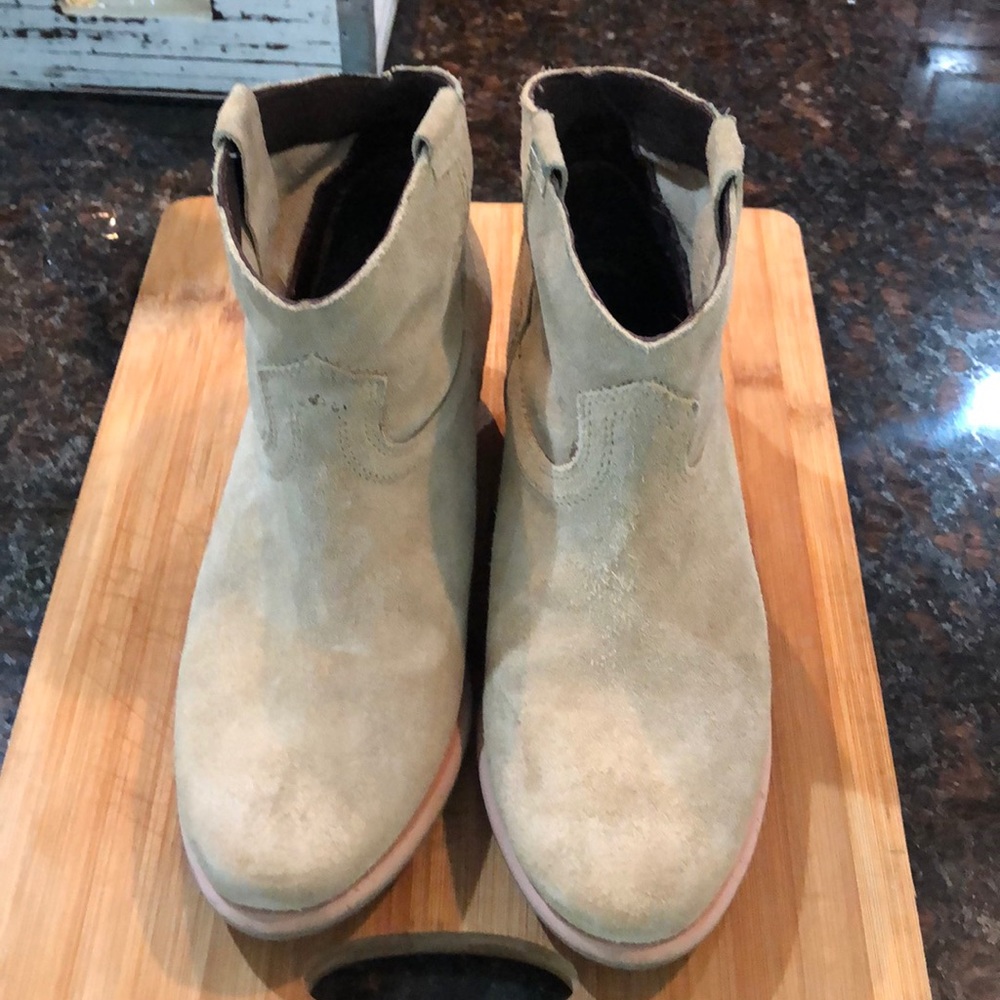 Suede cowboy booties